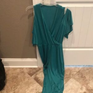 Vintage green silky pants suit